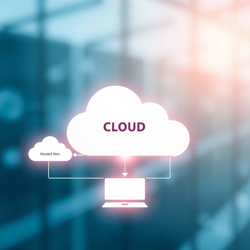 A cloud computing diagram showing data flow and connections, symbolizing the Cloud Computing Essentials course