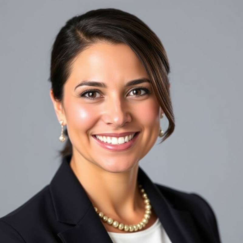 Elena Rodriguez, CEO of Aurora Academy, smiling professionally.
