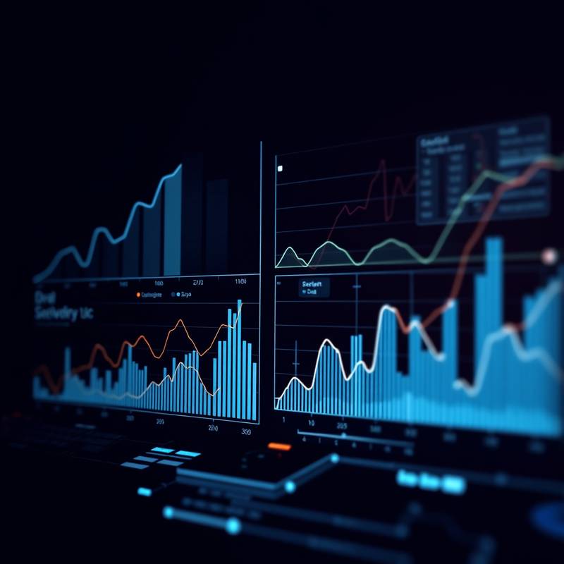 Visual representation of data points and graphs, indicating the Data Science Essentials course